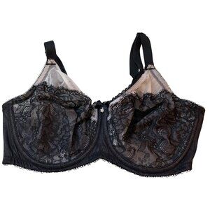 Wacoal Women's Retro Chic Full-Figure Underwire Bra 855186 Size 34DD Black White